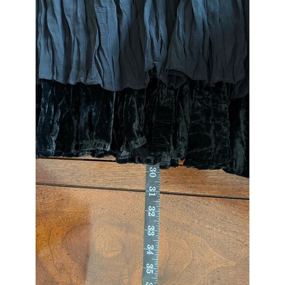 Vtg Alberto Makali Velvet Crinkle Skirt Sz 6 Goth Witchy Dark Fairy Whimsigoth - Picture 5 of 11